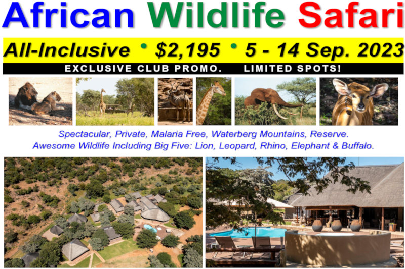 Africa Wildlife Safari - All-Inclusive - 5-14 September 2023